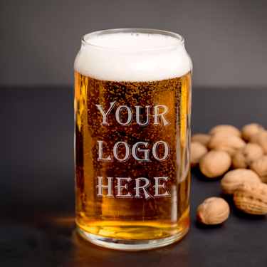 Your Logo 16oz Beer Can Glass Company Logo Etched Glasses